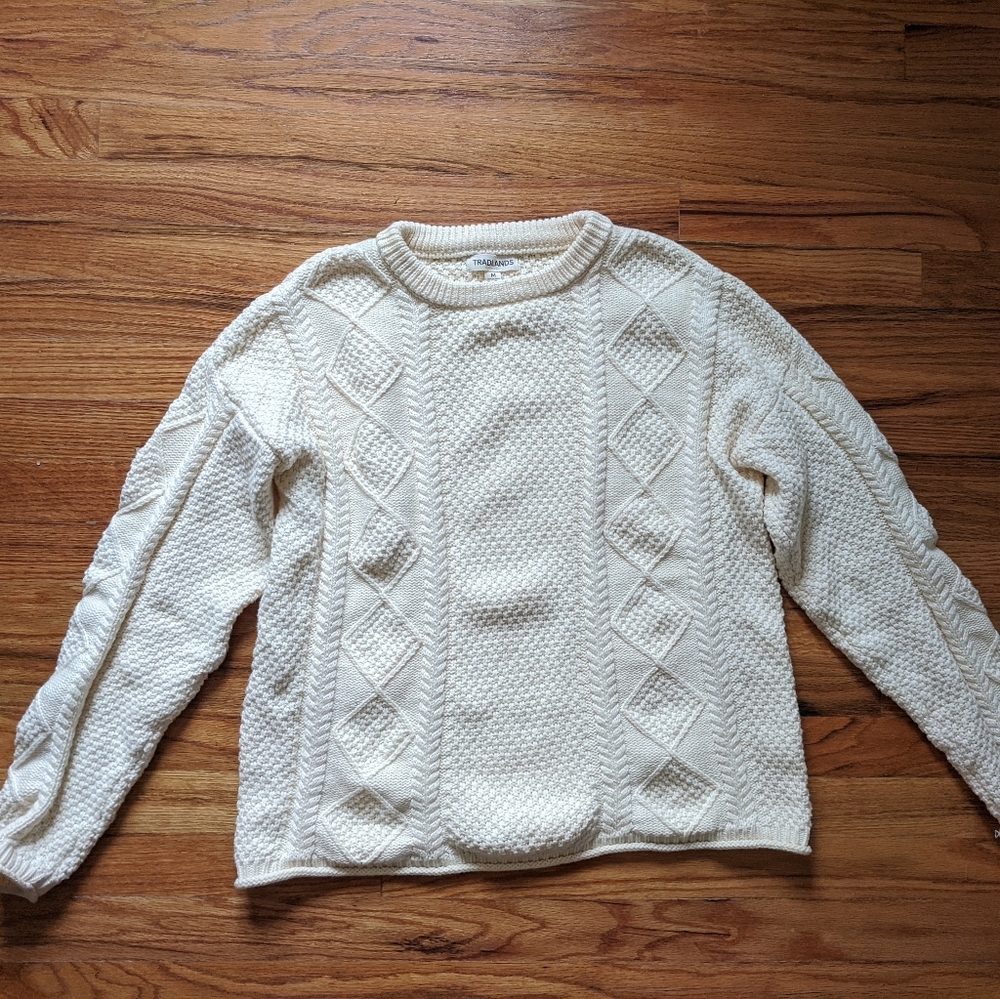 Tradlands Modern Fisher Cotton Sweater in Birch